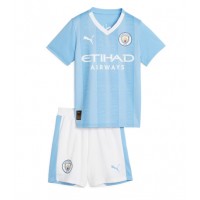 Dětský fotbalový dres Manchester City 2023-24 Domácí Krátký Rukáv (+ trenýrky)